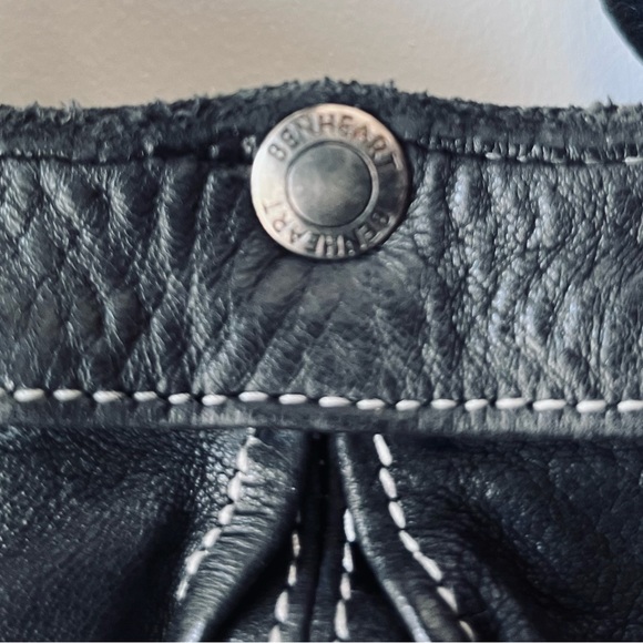 Black Leather Handbag Purse Shoulder Bag made in Italy by Ben Heart - Picture 7 of 7